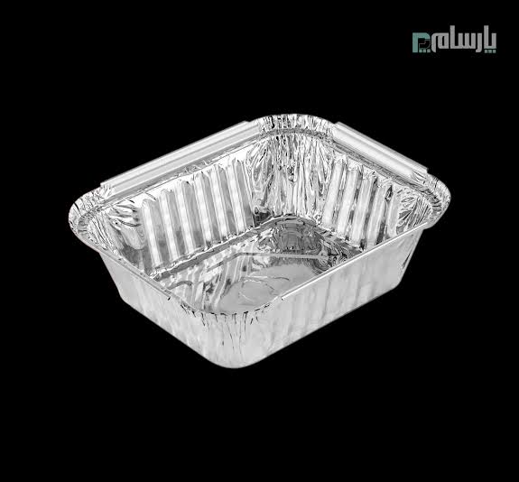 ظرف خورشتی الومینیوم ۴ گوش با در  (کارتن ۱۰۰۰ تایی)